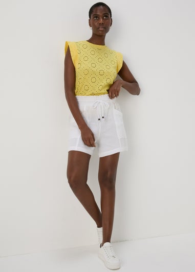 White Double Cloth Shorts