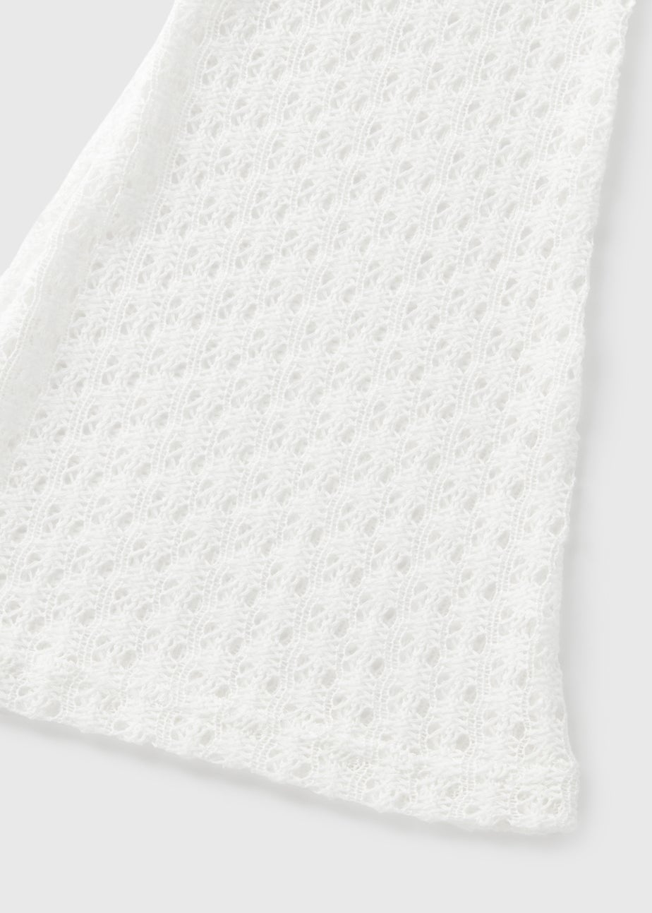 Girls Cream Lace Crochet Flare Trousers (7-15yrs)