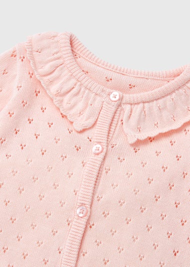 Baby Pink Lace Trim Cardigan (Newborn-23mths)