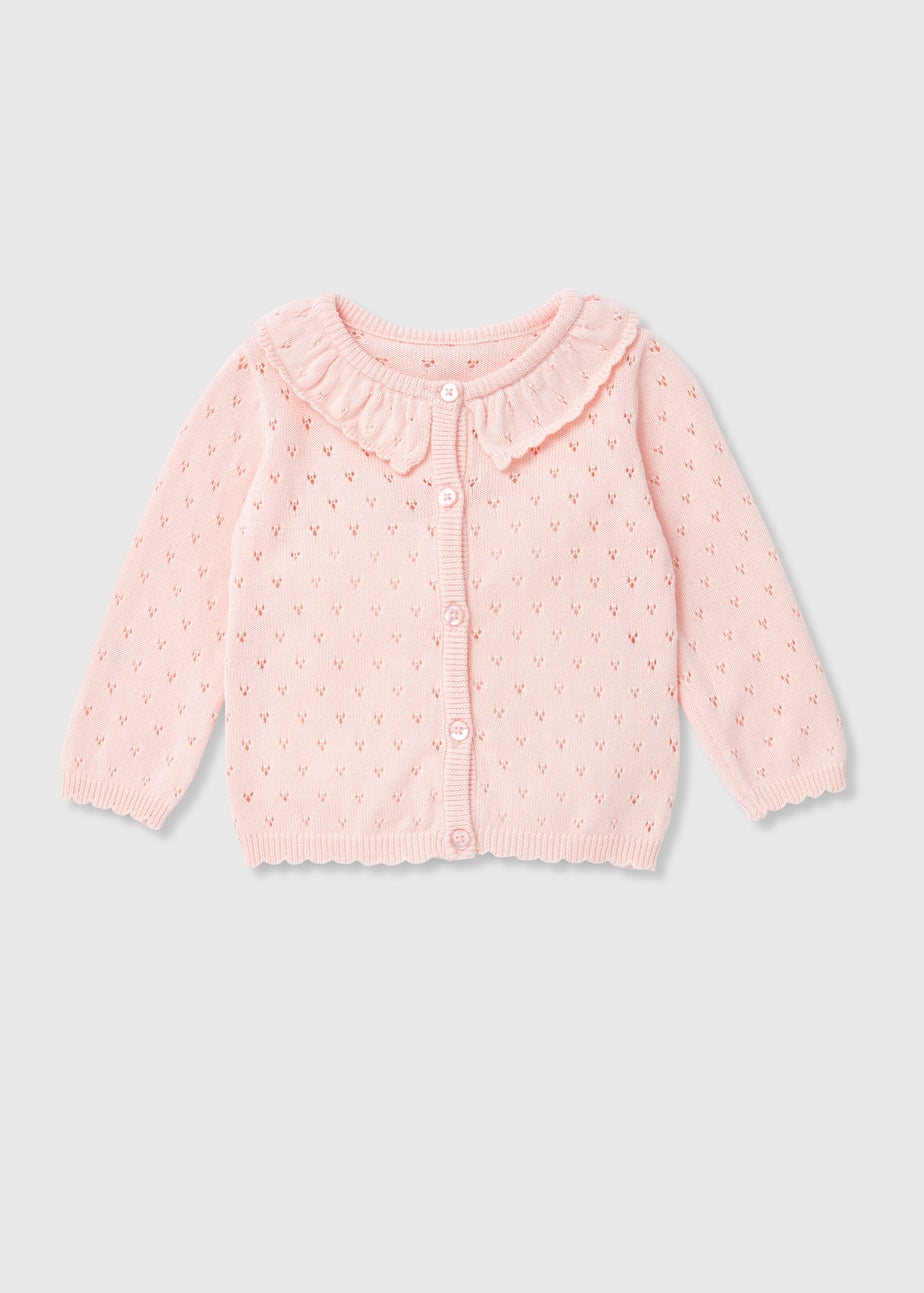 Baby Pink Lace Trim Cardigan (Newborn-23mths)