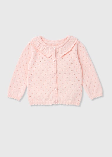 Baby Pink Lace Trim Cardigan (Newborn-23mths)