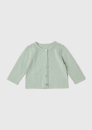 Baby Sage Bobble Knit Cardigan (Newborn-23mths)