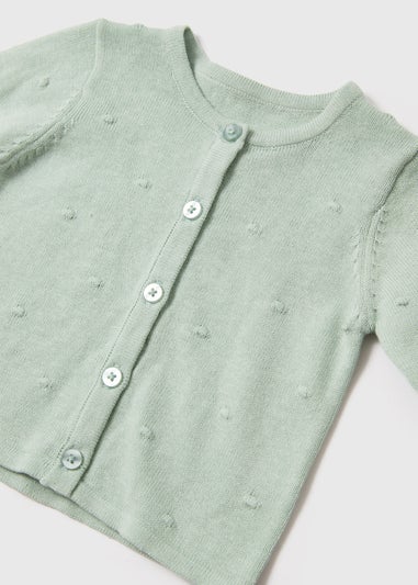 Baby Sage Bobble Knit Cardigan (Newborn-23mths)