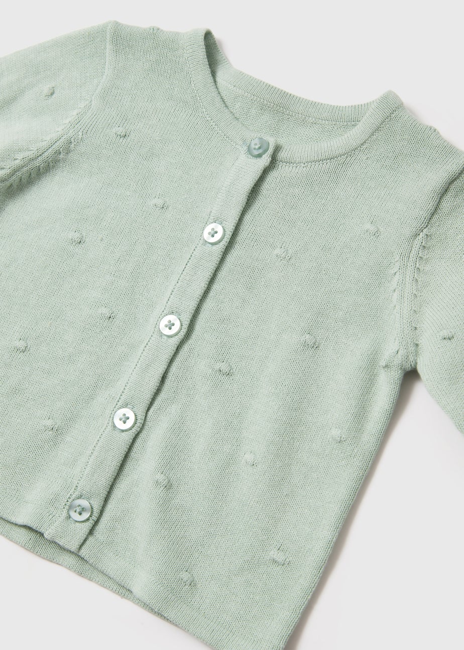 Baby Sage Bobble Knit Cardigan (Newborn-23mths)