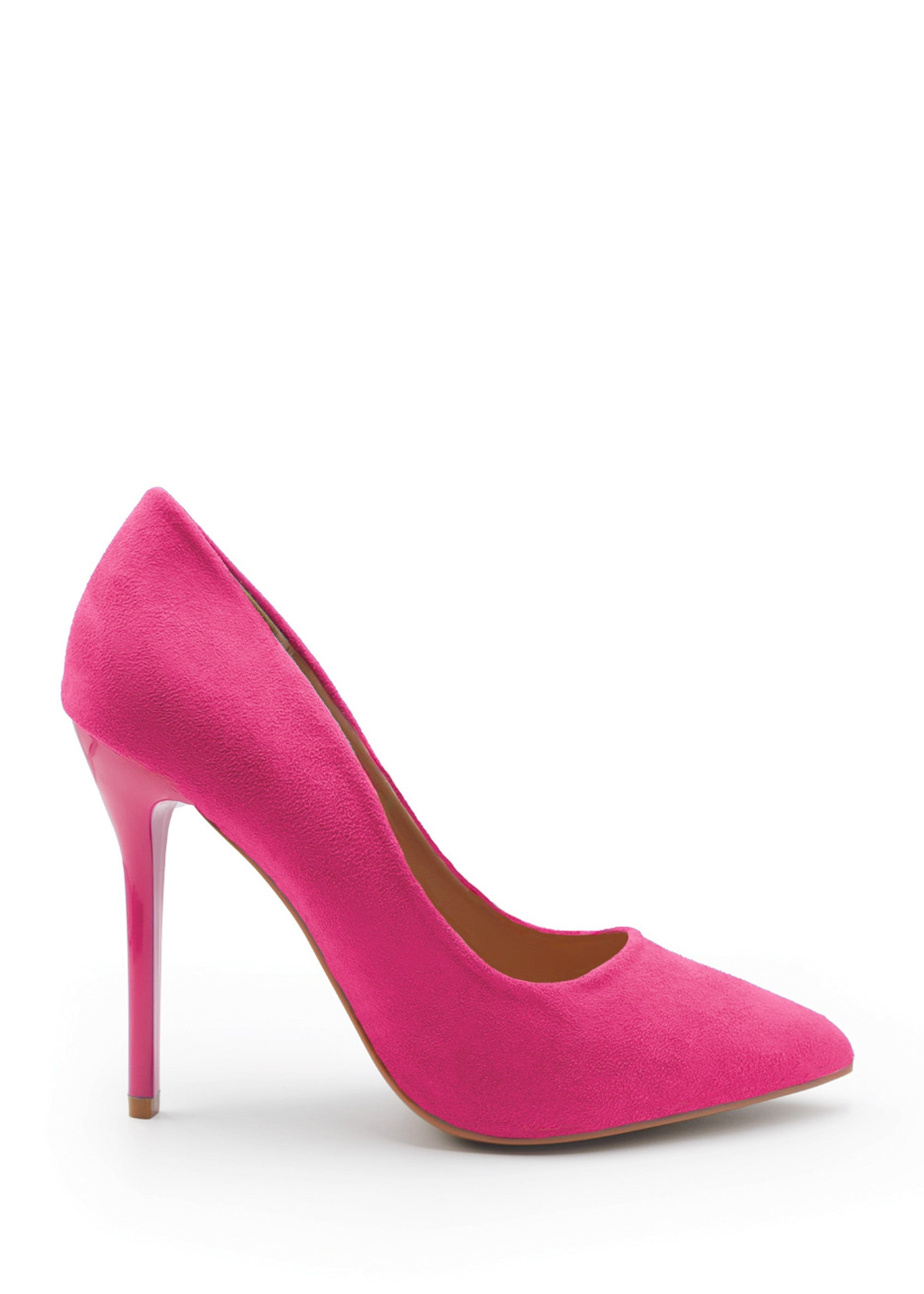 Where's That From Kyra Hot Pink Suede High Heel Pumps - Matalan