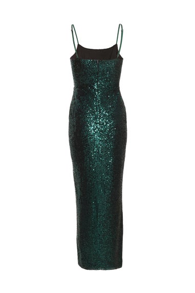 Quiz Green Sequin Maxi Dress