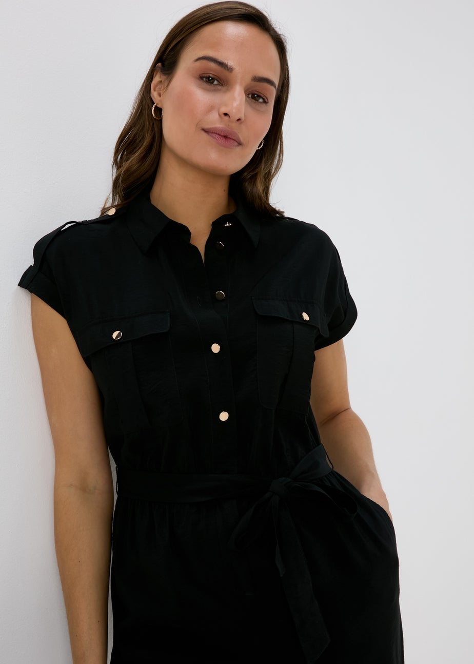 Et Vous Black Airflow Utility Jumpsuit