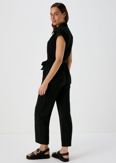 Et Vous Black Airflow Utility Jumpsuit