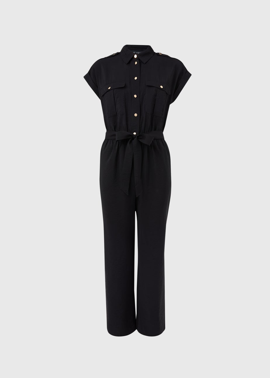Et Vous Black Airflow Utility Jumpsuit
