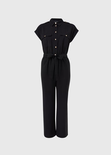 Et Vous Black Airflow Utility Jumpsuit