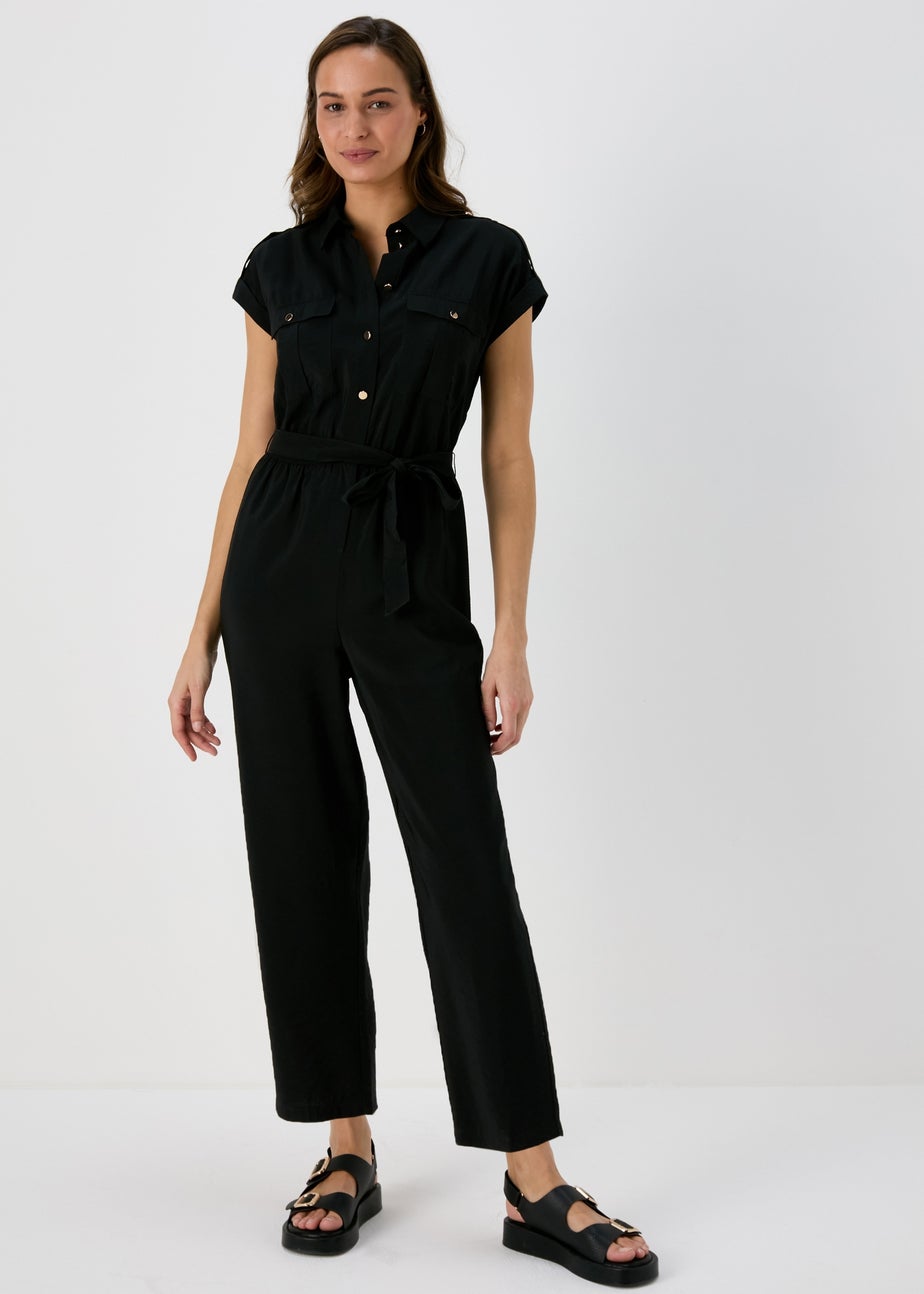 Et Vous Black Airflow Utility Jumpsuit