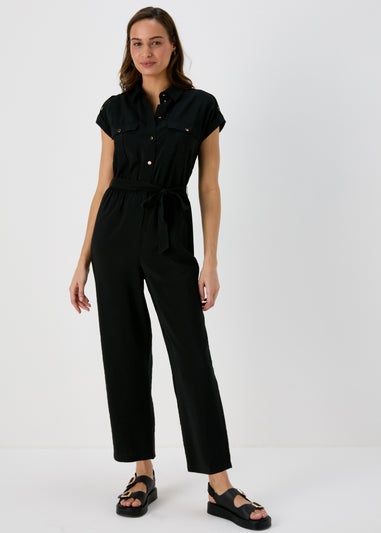 Et Vous Black Airflow Utility Jumpsuit