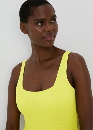 Lime Ribbed Swimsuit