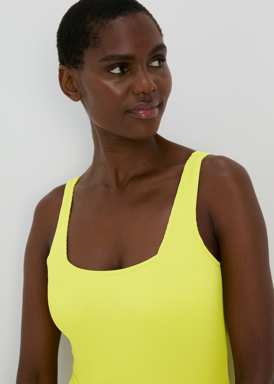 Lime Ribbed Swimsuit