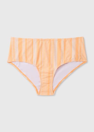 Orange Jacquard D Plus Midi Bikini Bottom