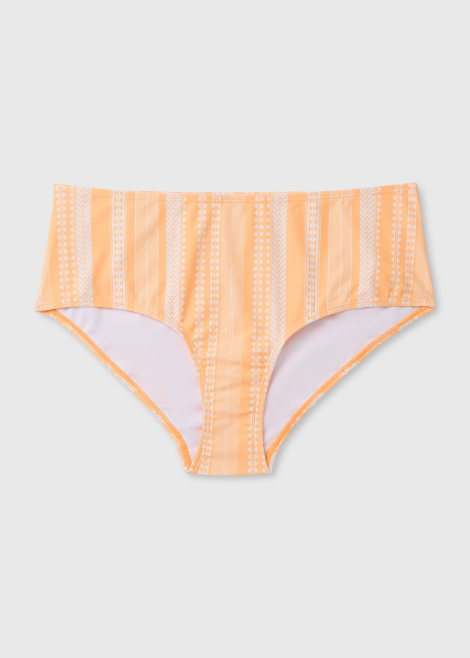 Orange Jacquard D Plus Midi Bikini Bottom