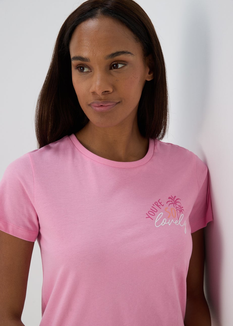 Pink Lovely Palm Print Pyjama Set