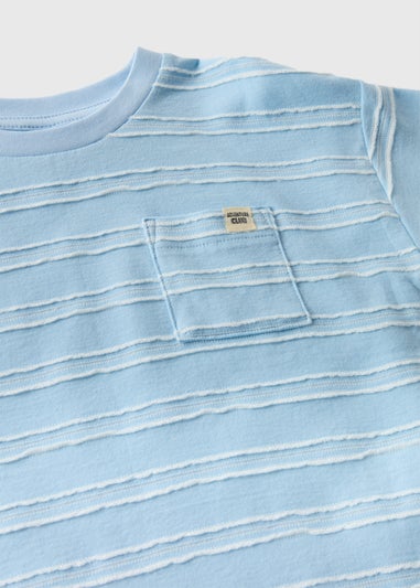 Boys Blue Stripe Textured T-Shirt (1-7yrs)