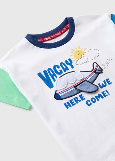 Boys White 3D Plane T-Shirt (1-7yrs)