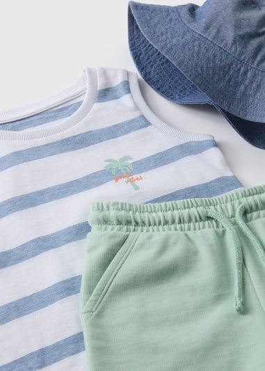 Boys Blue Bucket Hat Vest & Shorts Set (1-7yrs)