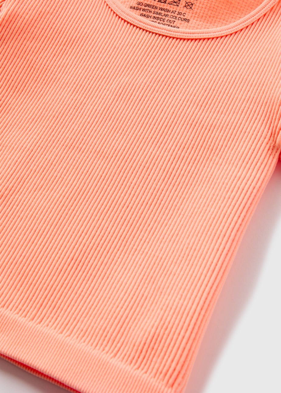 Girls Coral Seamless Ribbed T-Shirt (7-15yrs)