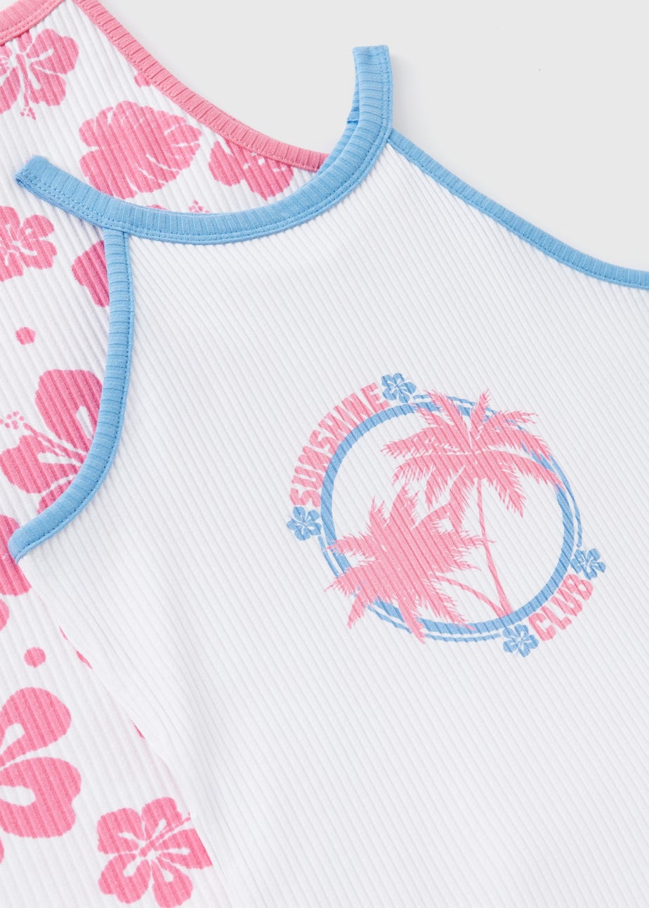 Girls 2 Pack Pink Tops (7-13yrs)