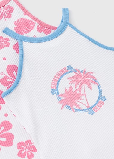 Girls 2 Pack Pink Tops (7-13yrs)