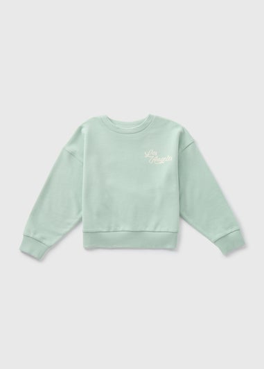 Girls Sage Green Los Angeles Tennis Club Sweatshirt (7-15yrs)
