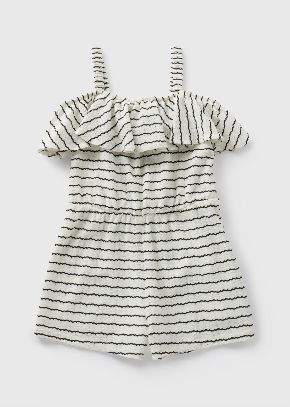 Girls Cream Mono Crinkle Playsuit (7-13yrs)
