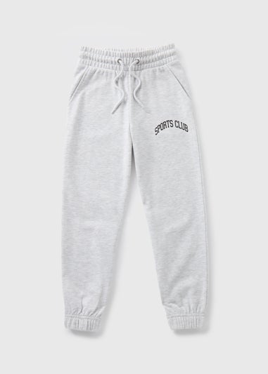 Girls Grey Marl Sports Club Joggers (7-15yrs)