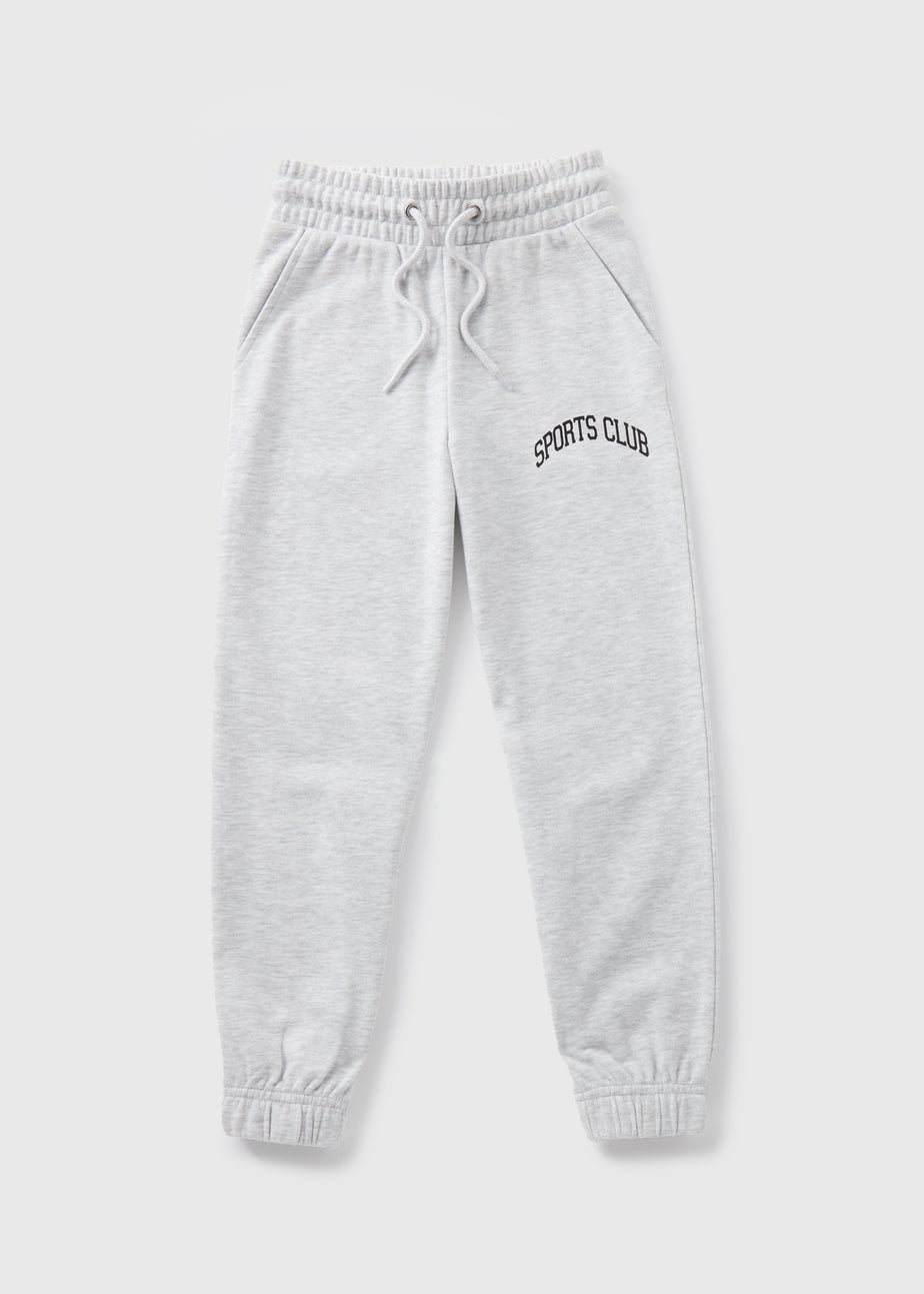 Girls Grey Marl Sports Club Joggers (7-15yrs)