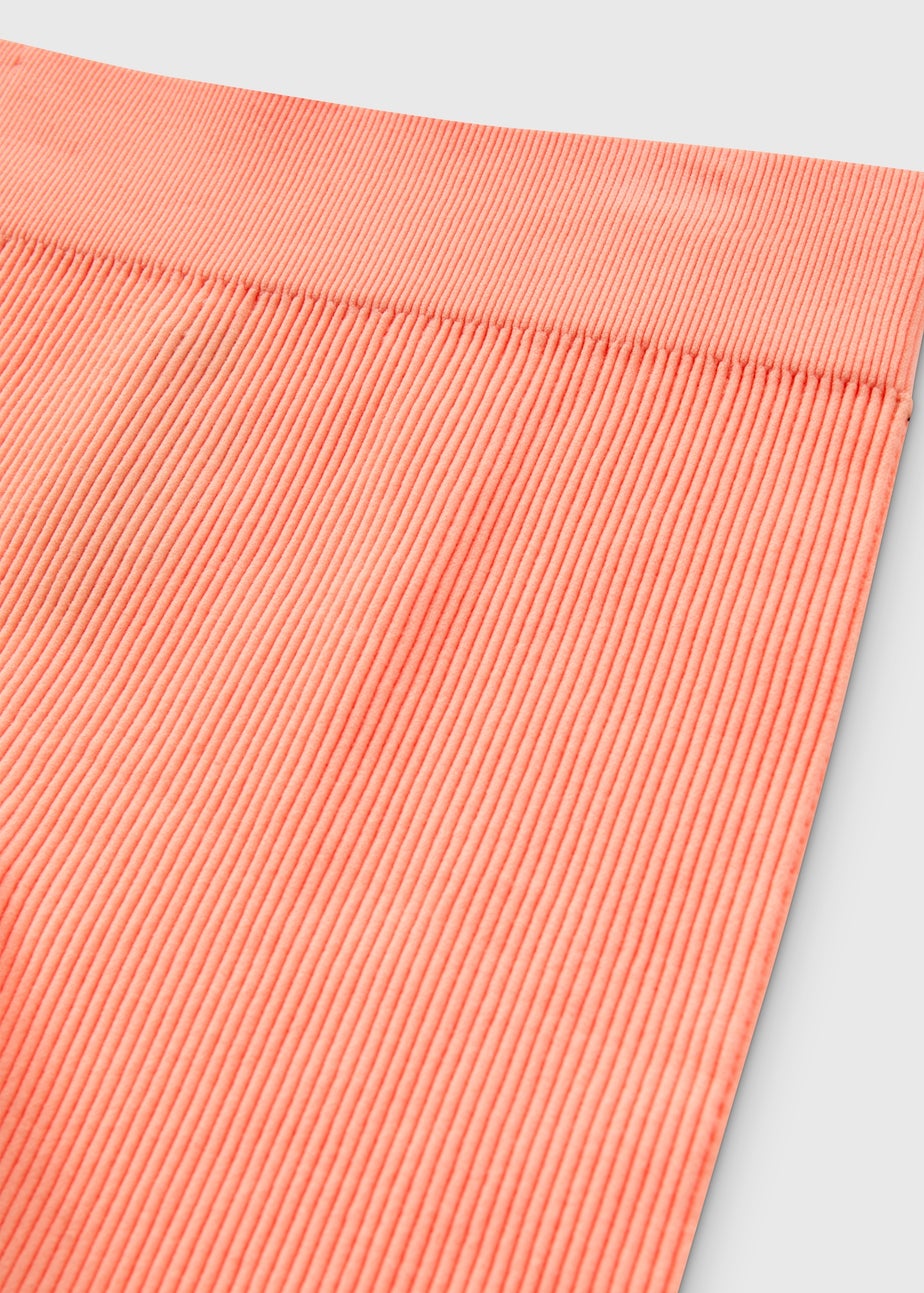 Girls Coral Seamless Ribbed Shorts (7-15yrs)