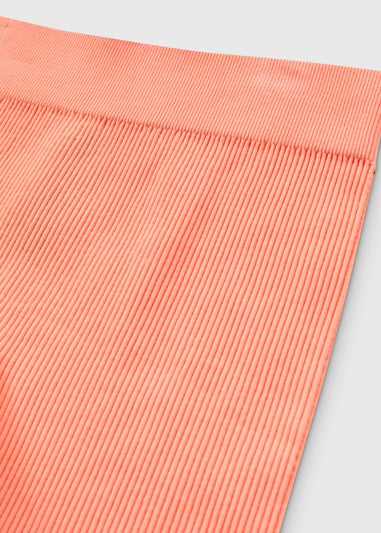 Girls Coral Seamless Ribbed Shorts (7-15yrs)