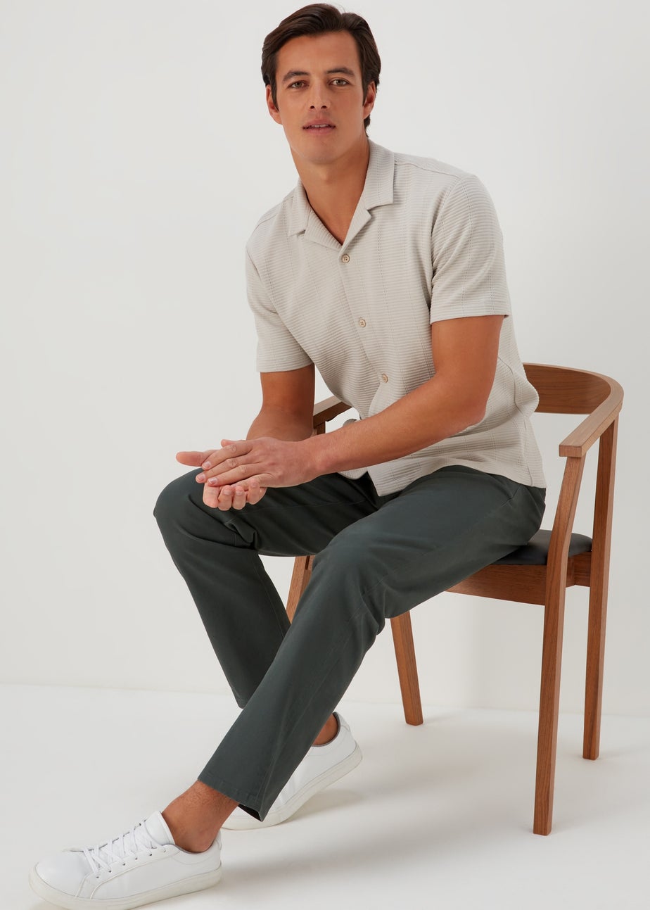 Teal Straight Fit Stretch Chinos