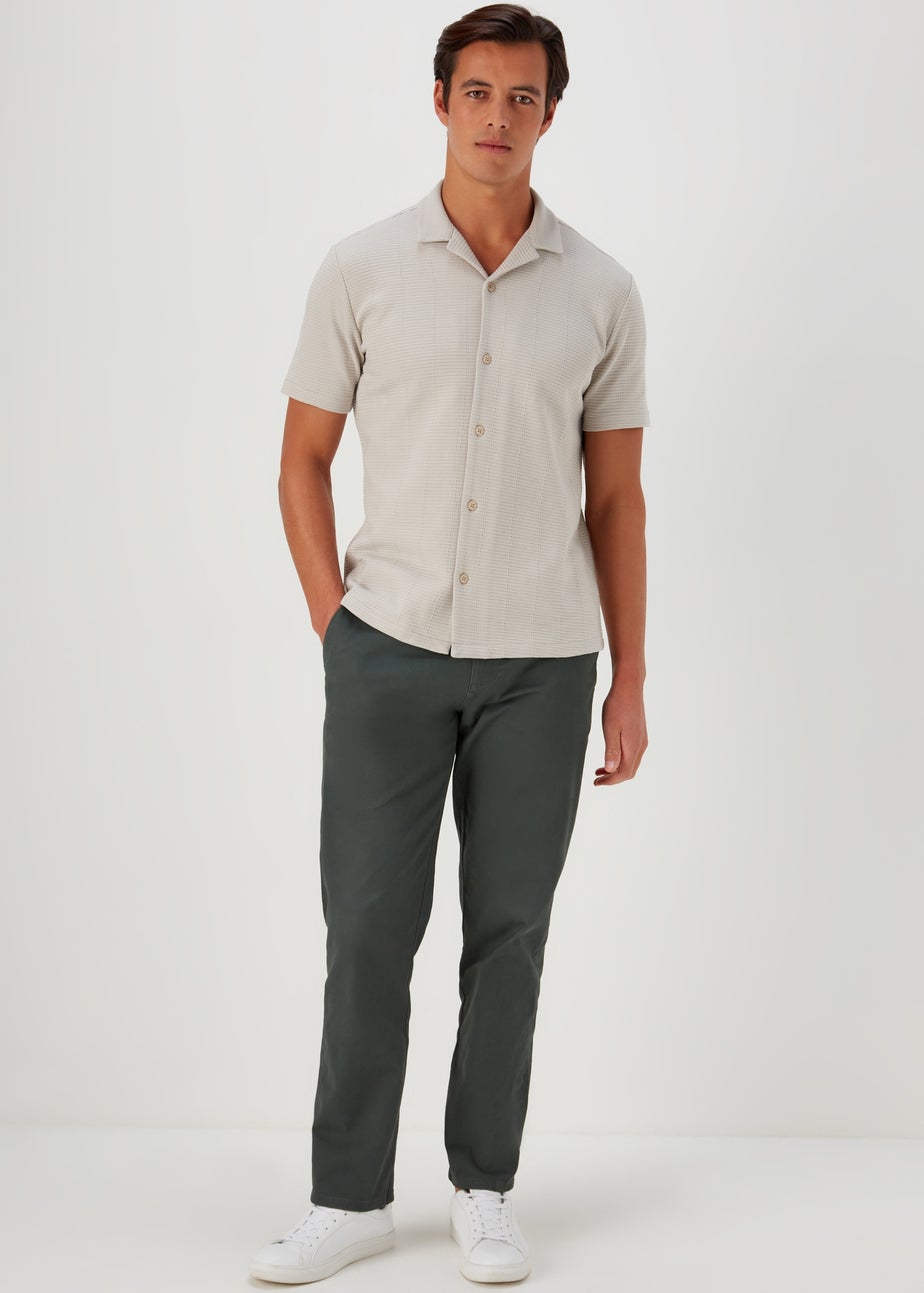 Teal Straight Fit Stretch Chinos