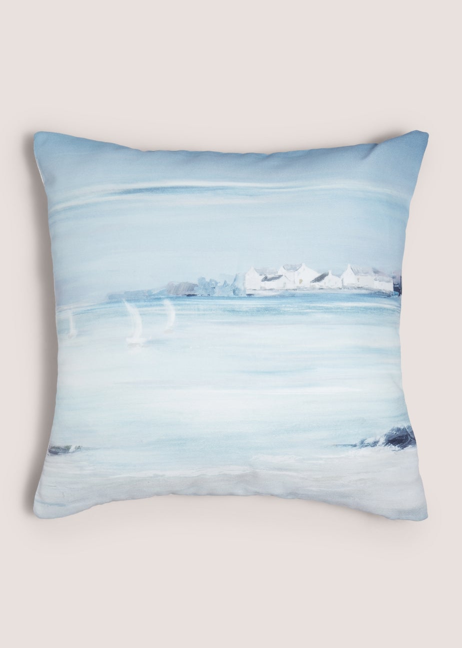 Blue Harbour Scene Cushion