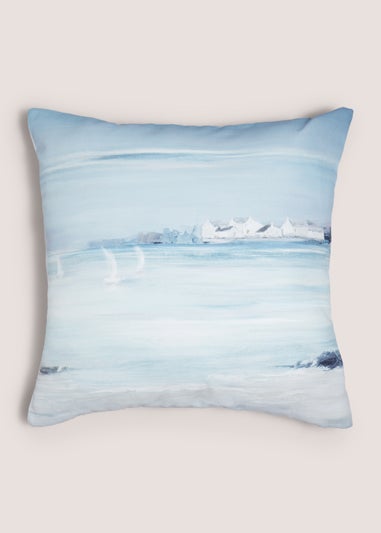 Blue Harbour Scene Cushion