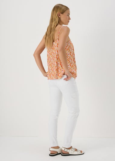 White Skinny Fit Cargo Jeans