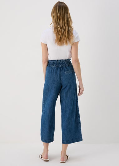 Dark Wash Wide Leg Crop Jeans