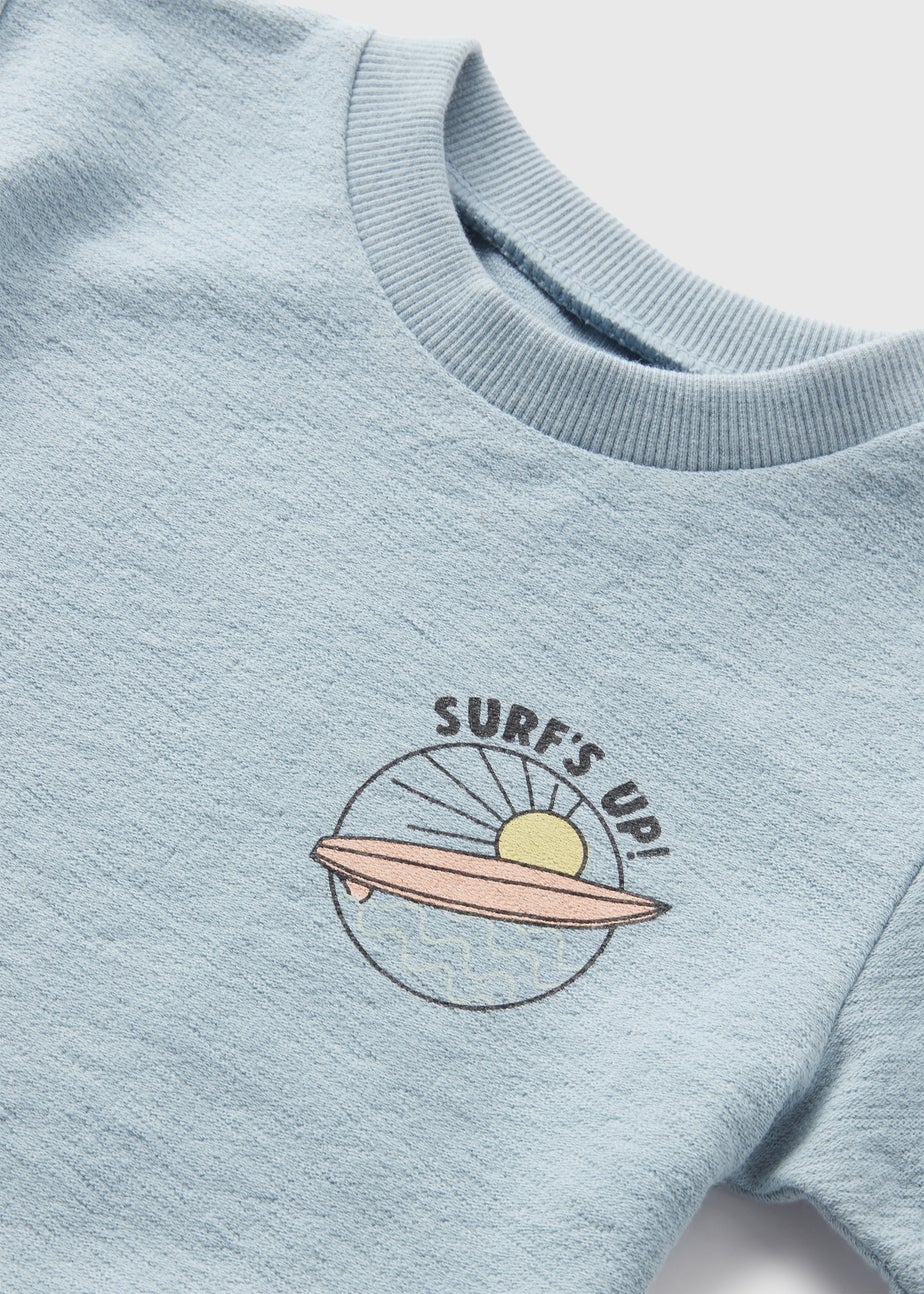 Boys Blue Towel T-Shirt & Shorts Set (1-7yrs)