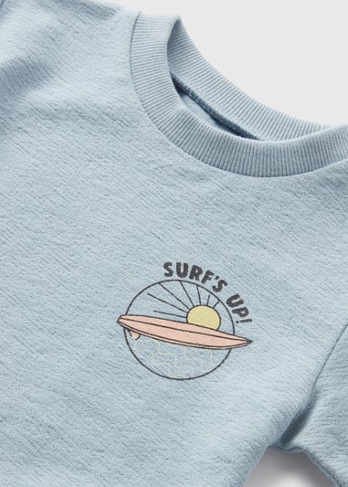 Boys Blue Towel T-Shirt & Shorts Set (1-7yrs)