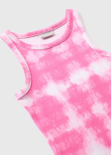 Girls Pink Ribbed Dress (7-15yrs)