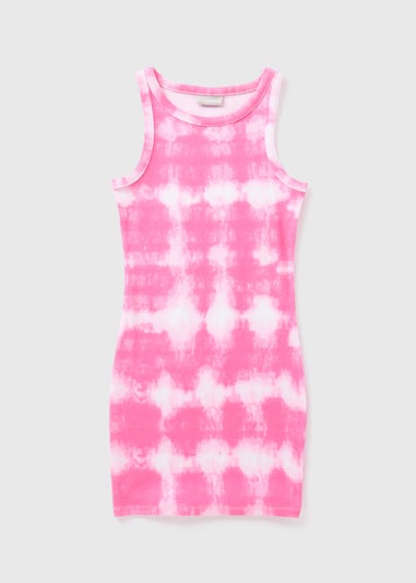 Girls Pink Ribbed Dress (7-15yrs)