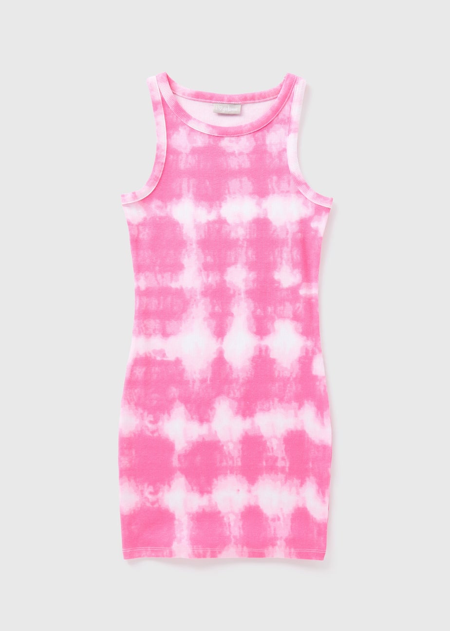 Girls Pink Ribbed Dress (7-15yrs)