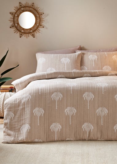 Natural Palm Stitch Duvet Set