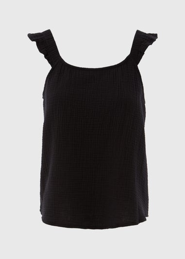 Black Double Cloth Cami Top