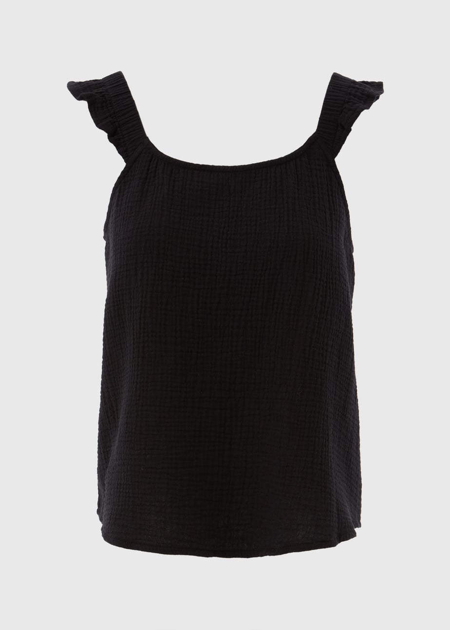 Black Double Cloth Cami Top