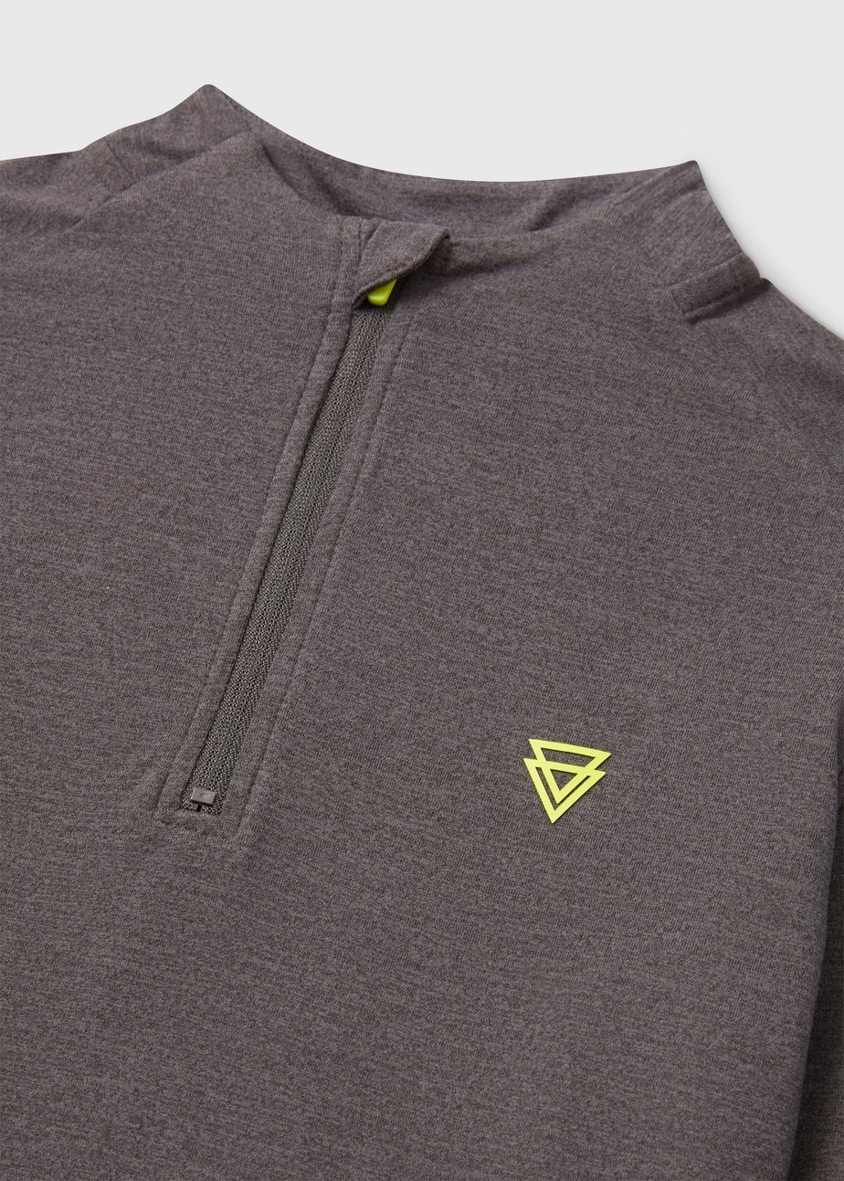 Boys Grey Half Zip Sports Top (7-13yrs)