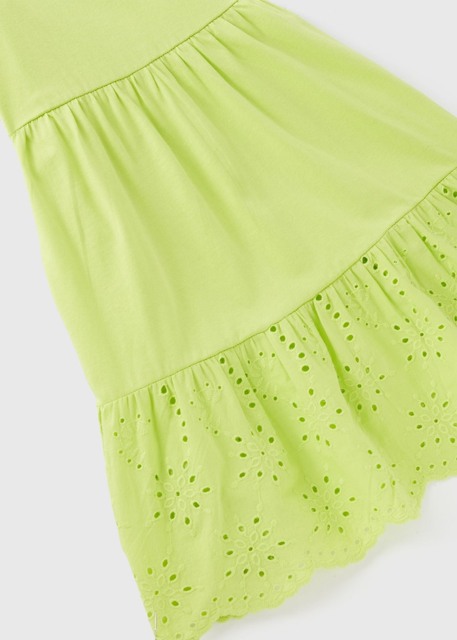 Girls Green Strappy Jersey Dress (7-13yrs)