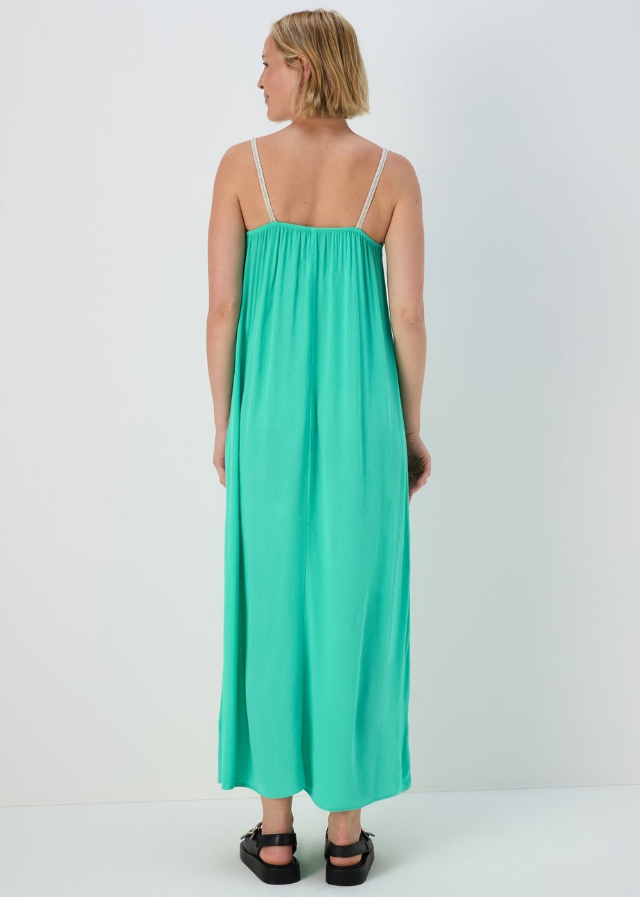 Turquoise Gold Trim Beach Dress